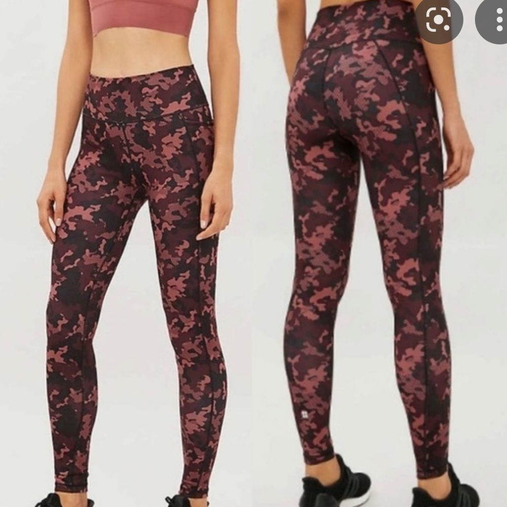 Sweaty Betty Yoga Super Sculpt Rust Camouflage Legging Size Small